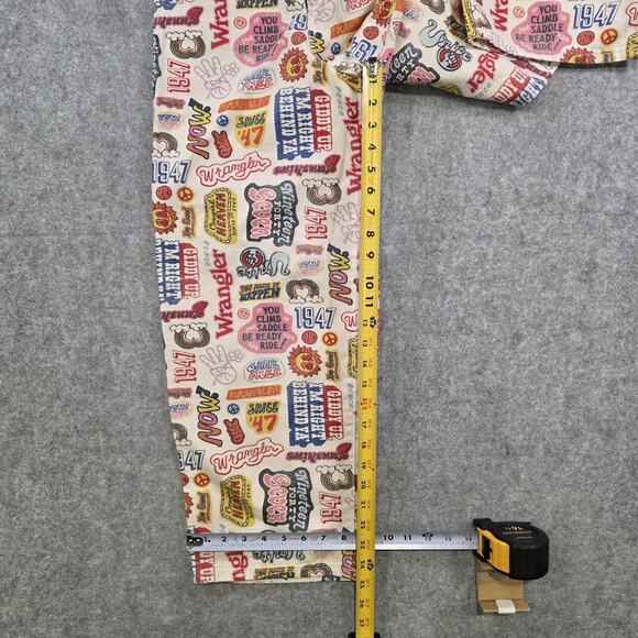 Wrangler x Free People‎ Jeans Womens 24 Wide Barrel Graphic Print High Rise Leg - Picture 11 of 16